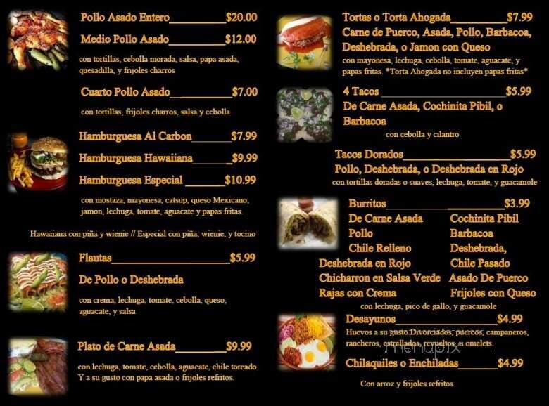 El Rey del Pollo - Albuquerque, NM menu_pic