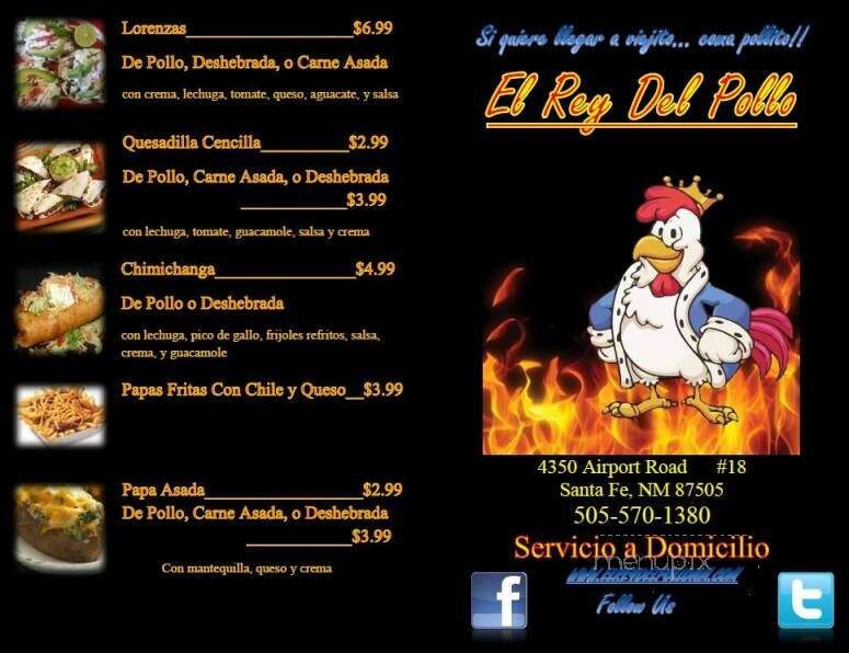 El Rey del Pollo - Albuquerque, NM menu_pic