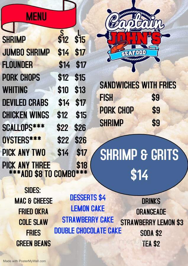 Captain John's Seafood - Supply, NC menu_pic