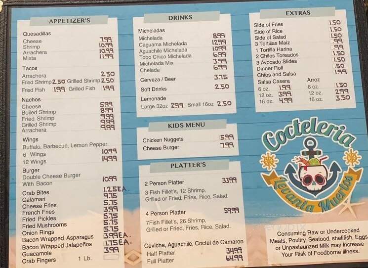 Cocteleria El Levanta Muertos - Brownsville, TX menu_pic