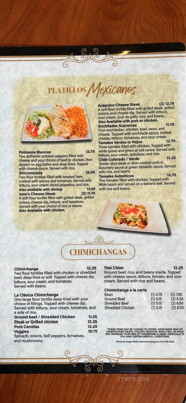 Senor Tequilla Mexican Restaurant - Port Huron, MI menu_pic