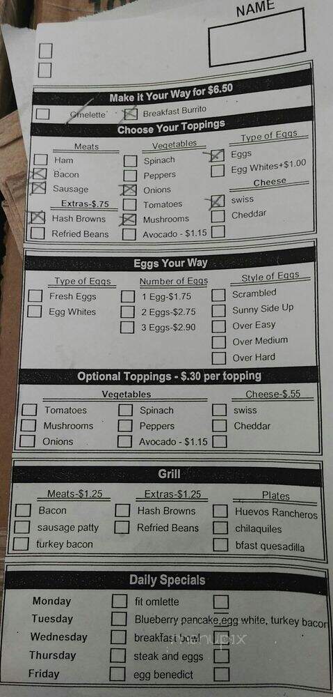 Paramount Watertower Cafe - Los Angeles, CA menu_pic