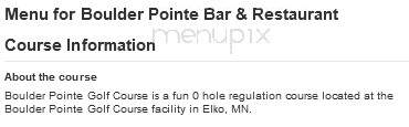 Boulder Pointe Bar & Restaurant - Elko, MN