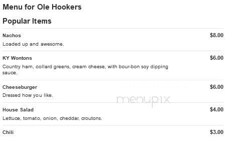 Ole Hookers Bait n Tackle Bar n Grill - Lexington, KY menu_pic
