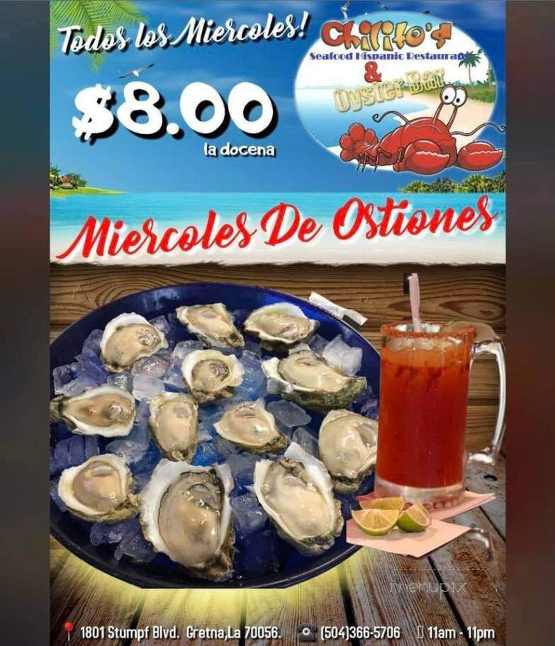 Chilito's Seafood Restaurant & Oyster Bar - Gretna, LA menu_pic