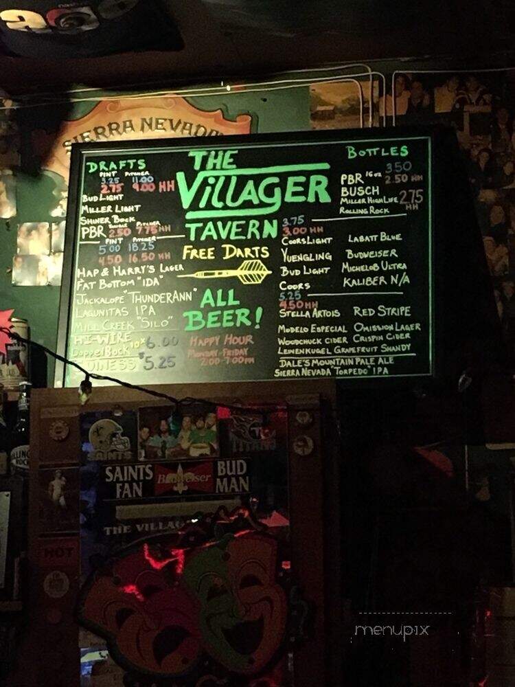 Villager Tavern the - Nashville, TN menu_pic