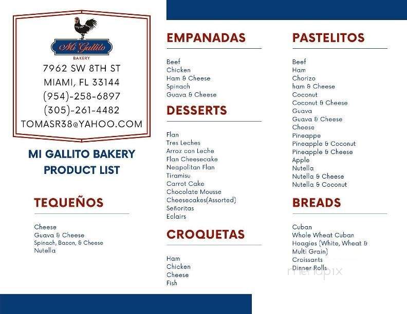 Mi Gallito Bakery - Miami, FL menu_pic