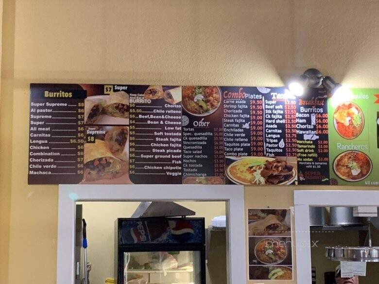 Super Burrito - Bend, OR menu_pic
