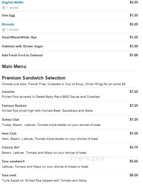 Gus 12th Street Cafe - Sarasota, FL menu_pic