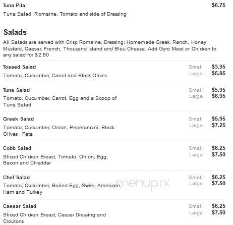 Gus 12th Street Cafe - Sarasota, FL menu_pic