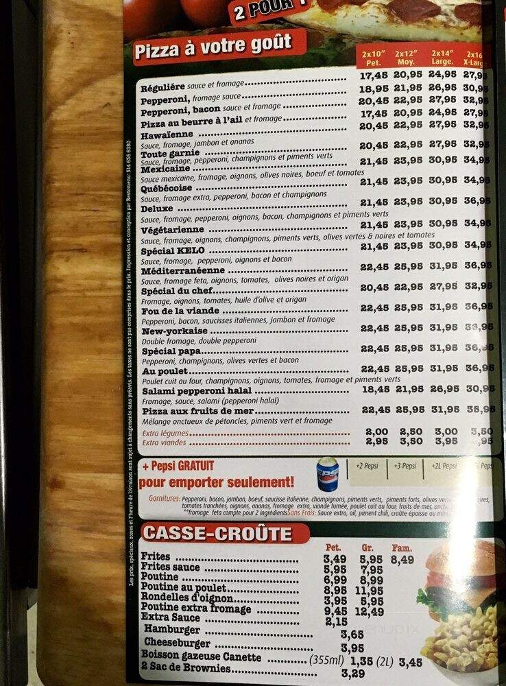 Pizza Kelo - Laval, QC menu_pic