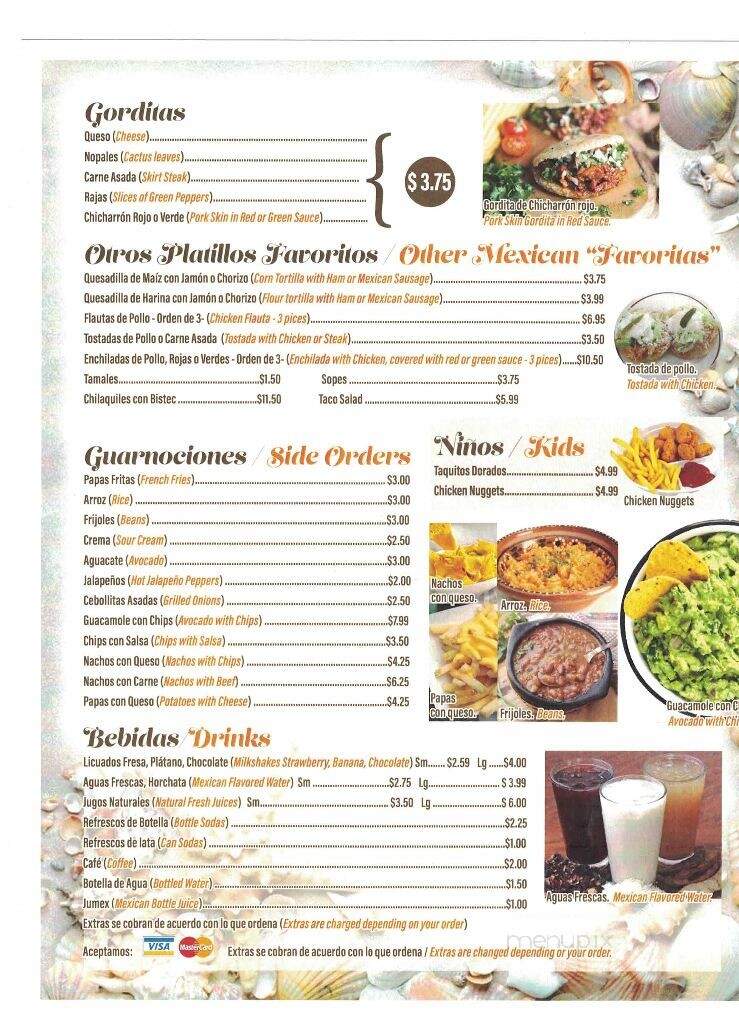 El Paraiso - Waukegan, IL menu_pic