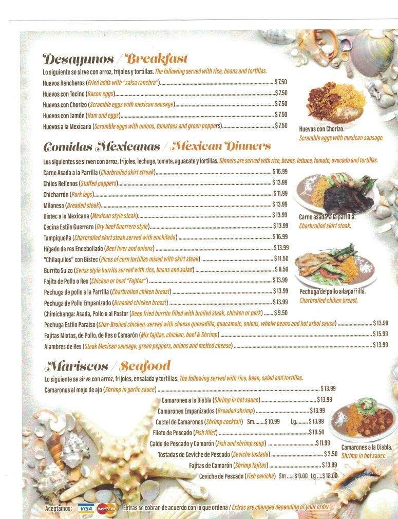 El Paraiso - Waukegan, IL menu_pic