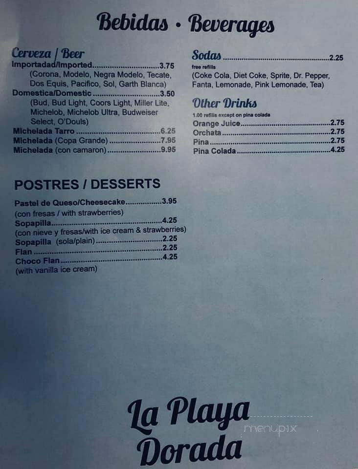 La Playa Dorado - Garden City, KS menu_pic