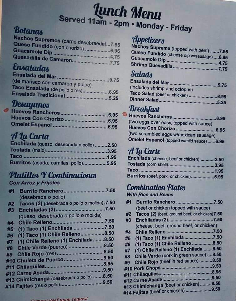La Playa Dorado - Garden City, KS menu_pic