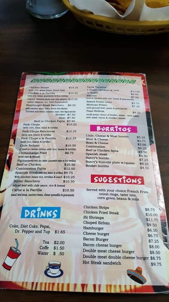 Garcia's Restaurant - Crane, TX menu_pic