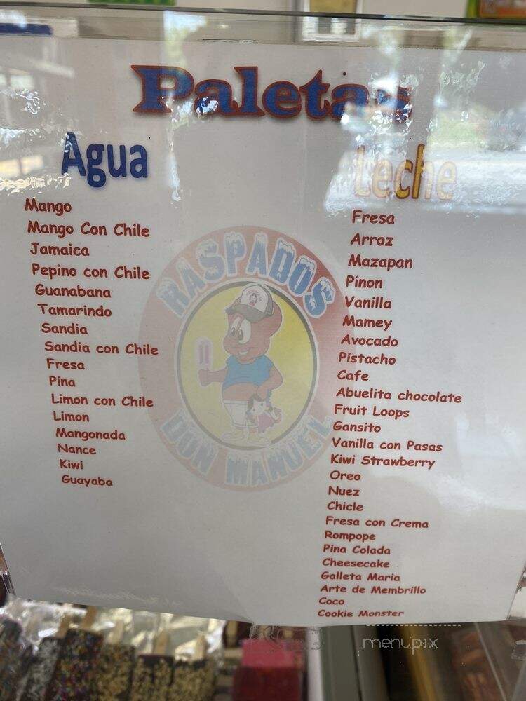 Raspados Don Manuel - Los Angeles, CA menu_pic