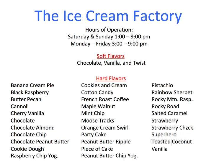 Ice Cream Factory - Chadwicks, NY