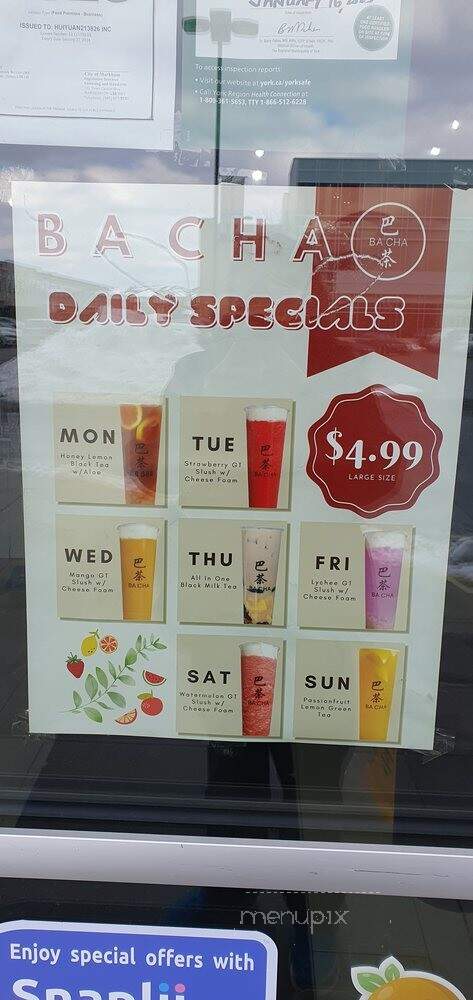 Ba Cha - Markham, ON menu_pic