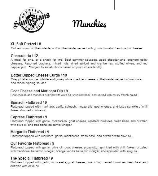 SunnHaus Brewing Project - Abilene, TX menu_pic