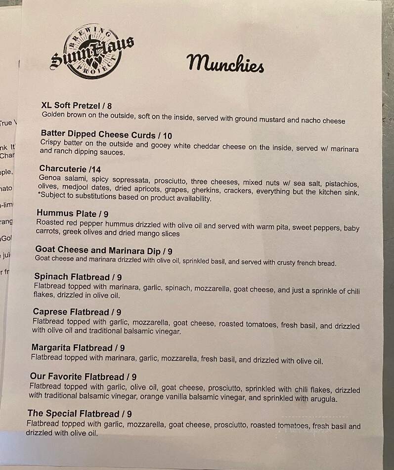 SunnHaus Brewing Project - Abilene, TX menu_pic
