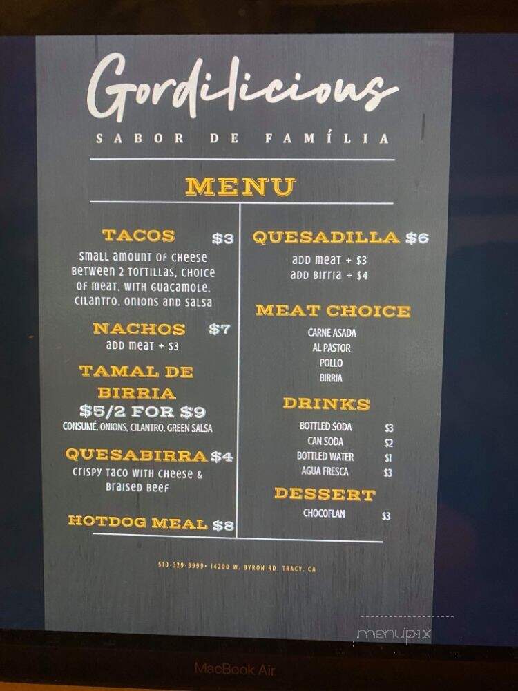 Gordilicious - Tracy, CA menu_pic
