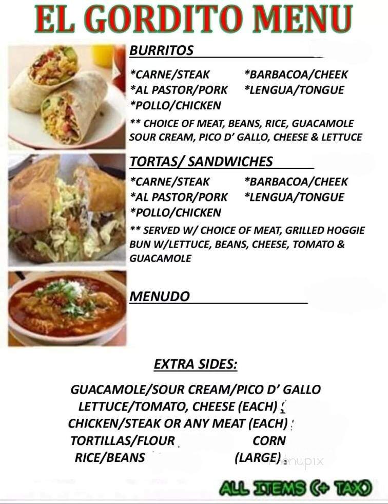 El Gordito - Grand Forks, ND menu_pic