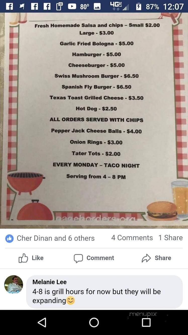 Frankie's Bar & Grill - Green Springs, OH menu_pic