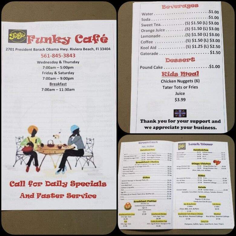 Funky Cafe' - Riviera Beach, FL menu_pic