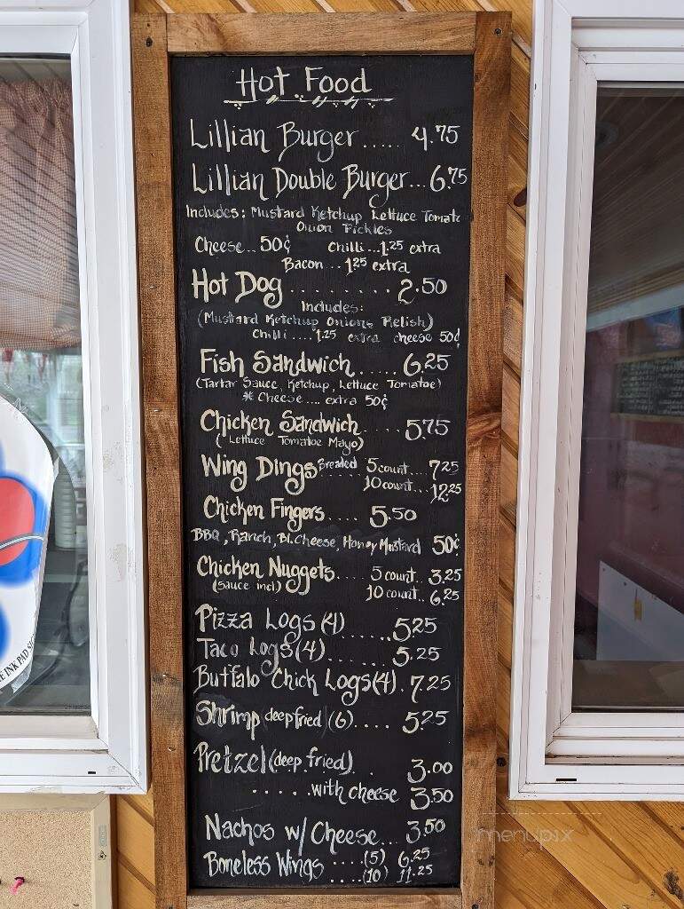Lillian's Place - Kane, PA menu_pic