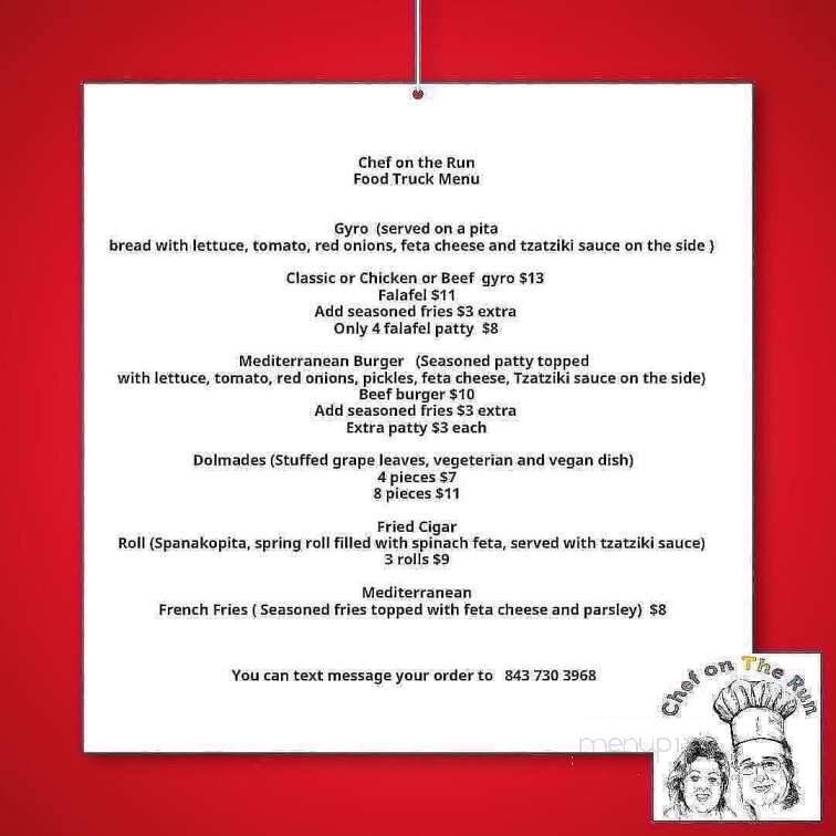 Chef on the Run - Greenville, SC menu_pic