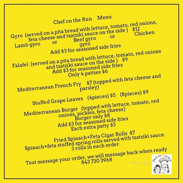 Chef on the Run - Greenville, SC menu_pic