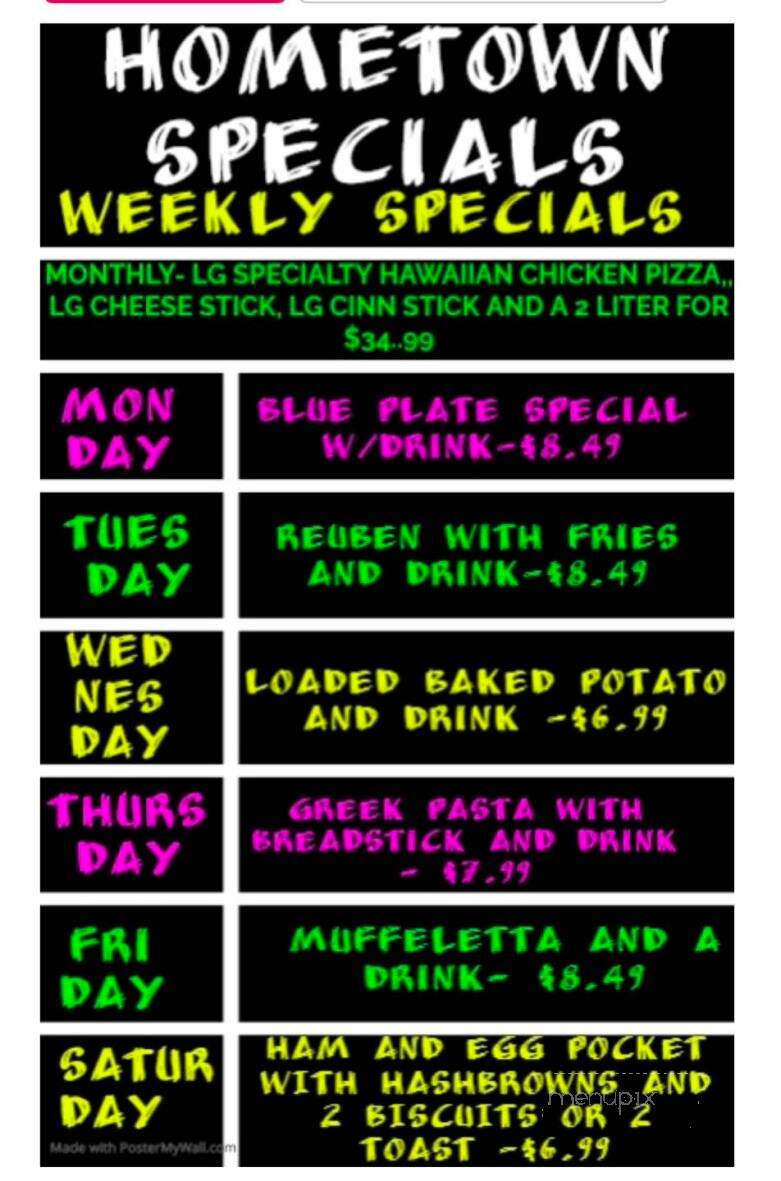 Hometown Pizza Cafe - Water Valley, MS menu_pic