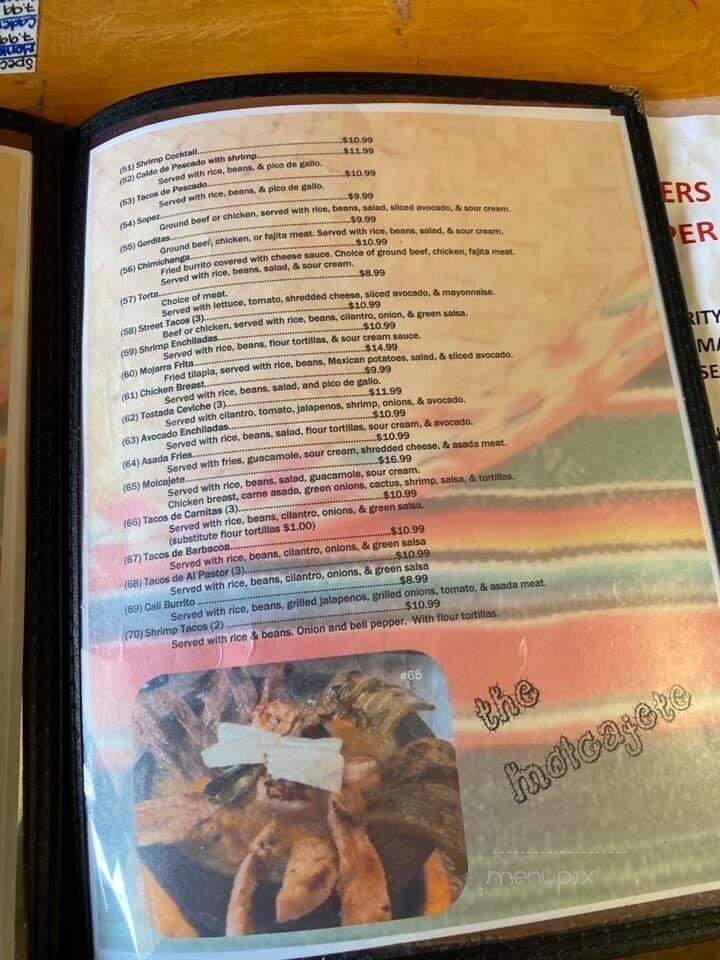 Monterrey's Mexican Restaurant - Burns Flat, OK menu_pic