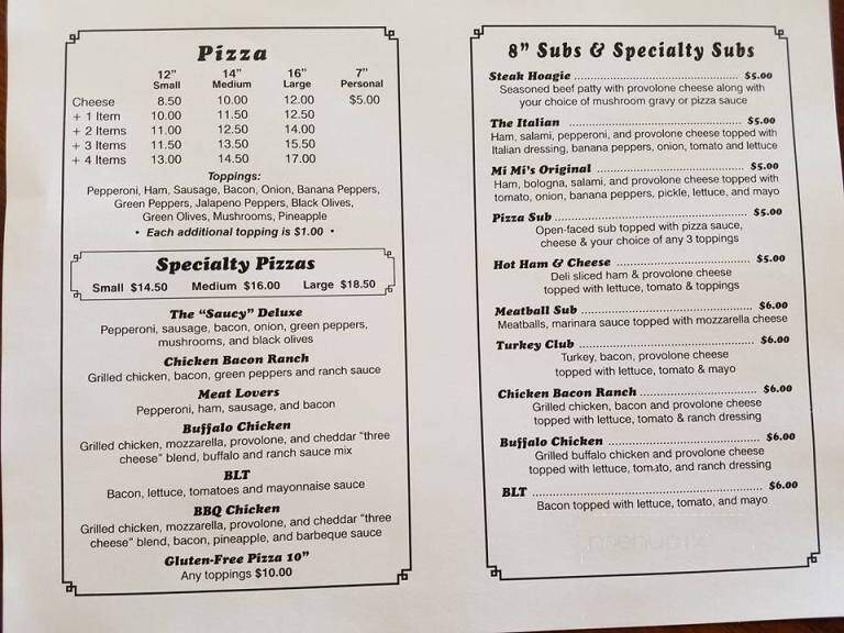 Saucy Sisters - Leesburg, OH menu_pic