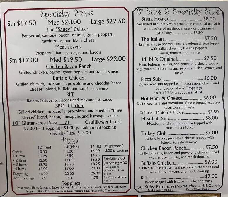 Saucy Sisters - Leesburg, OH menu_pic