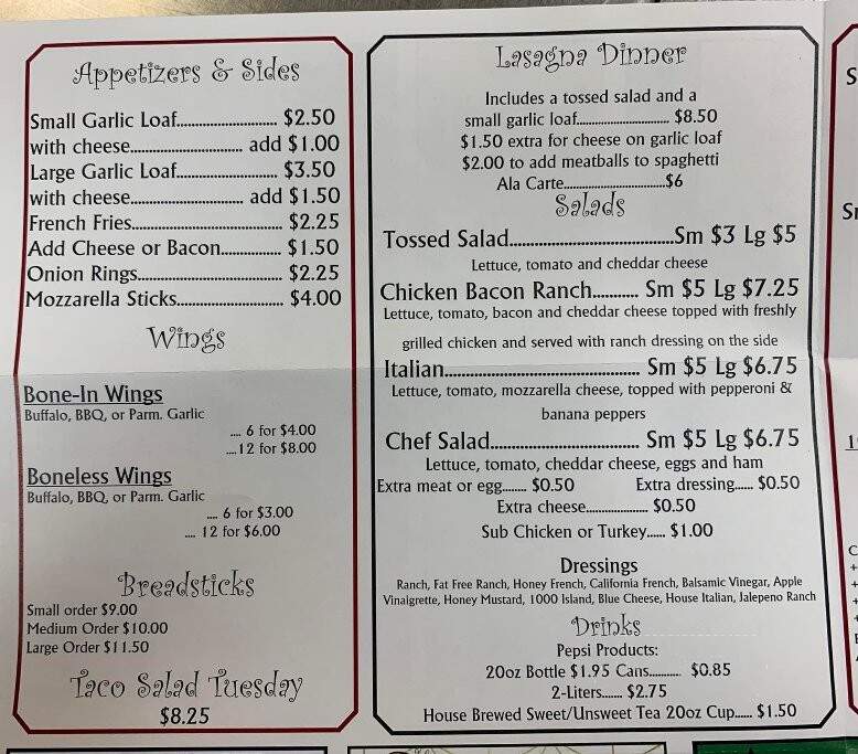Saucy Sisters - Leesburg, OH menu_pic