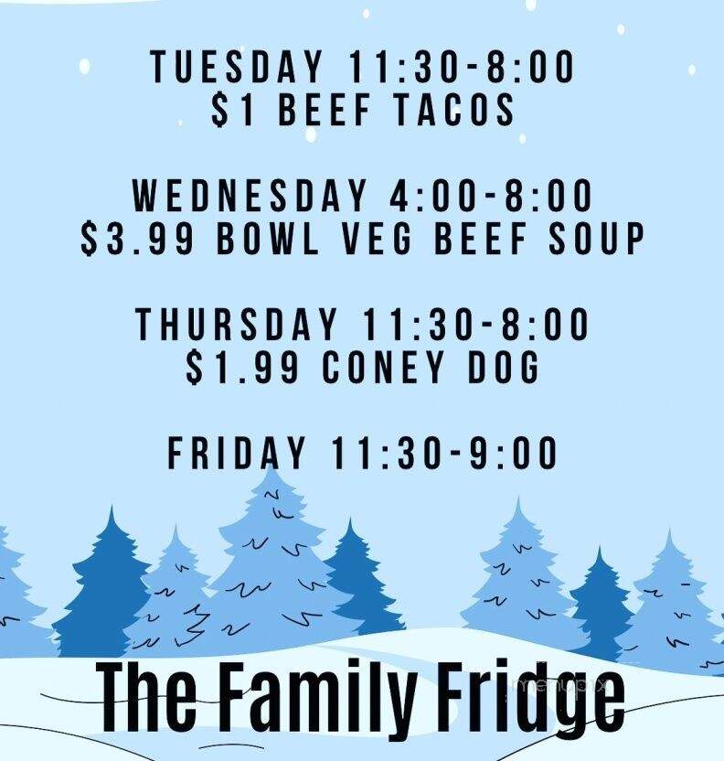 The Family Fridge Ice Cream and Eatery - New Boston, MI menu_pic