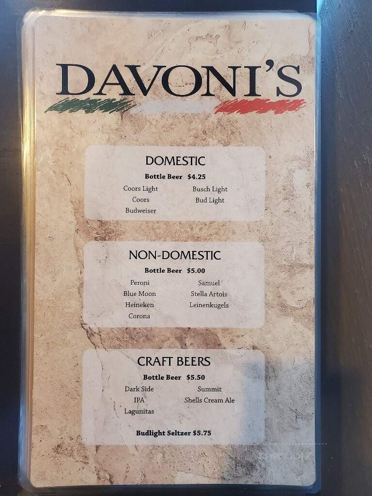Davoni's - Jamestown, ND menu_pic