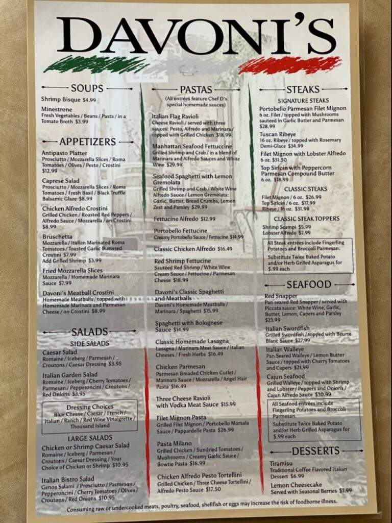 Davoni's - Jamestown, ND menu_pic