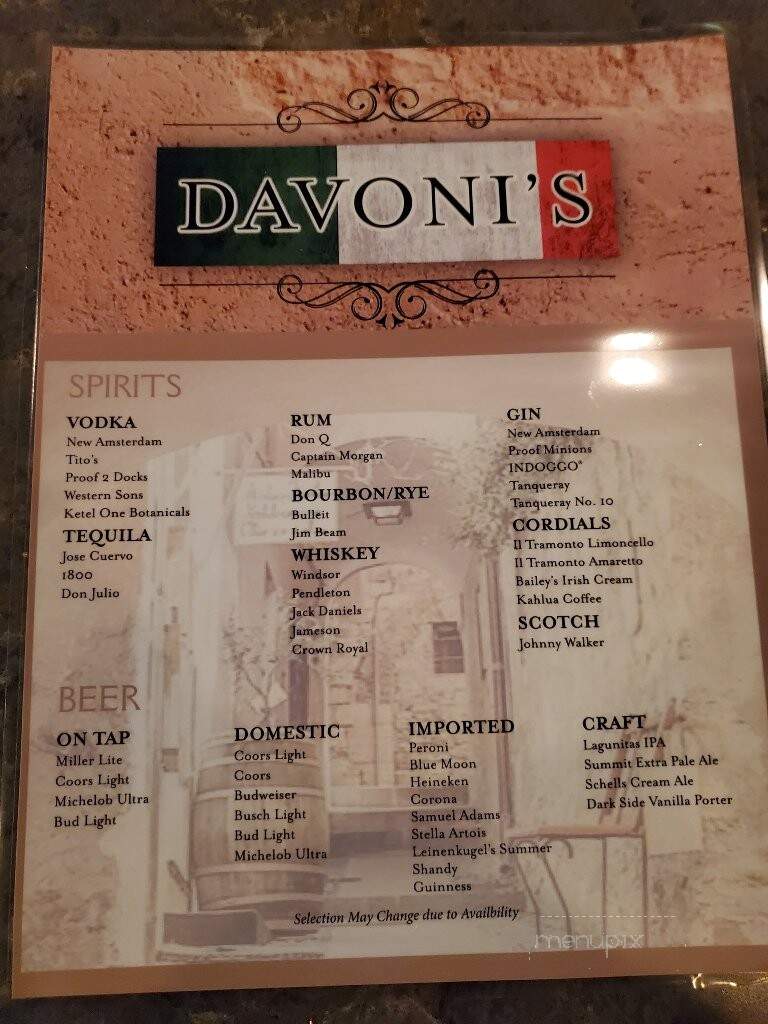 Davoni's - Jamestown, ND menu_pic