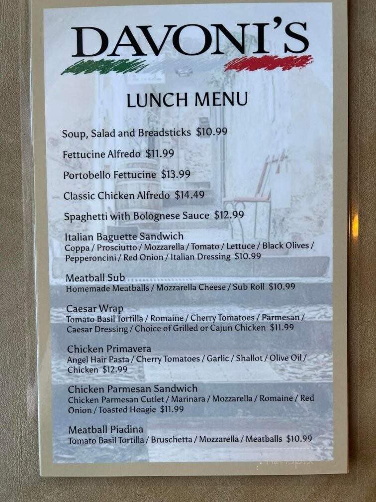 Davoni's - Jamestown, ND menu_pic