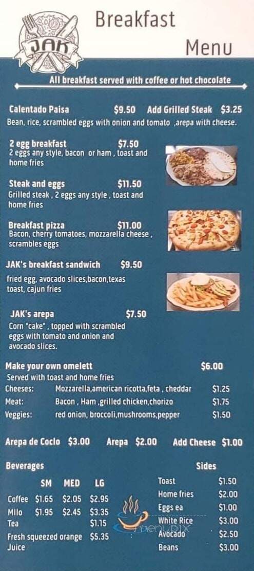 Jak Pizzeria - East boston, MA menu_pic