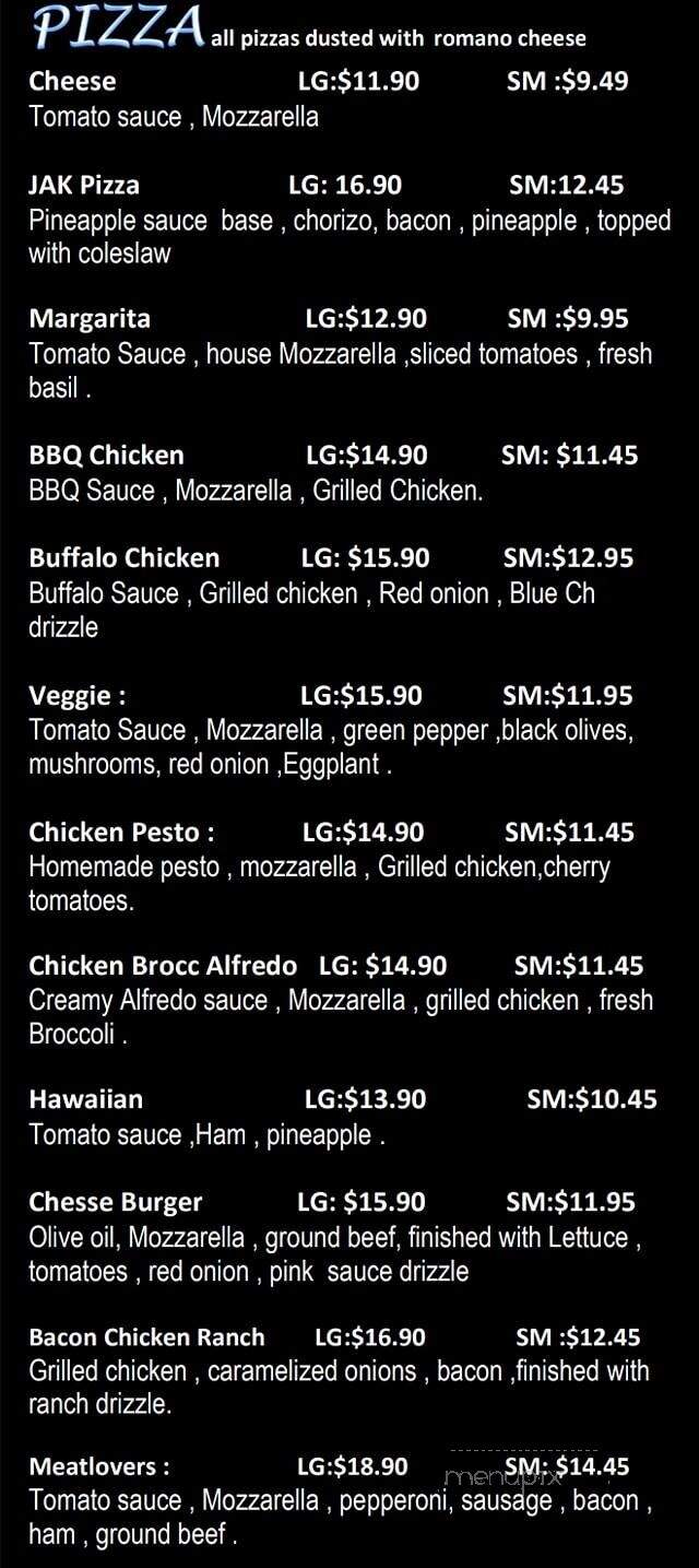 Jak Pizzeria - East boston, MA menu_pic