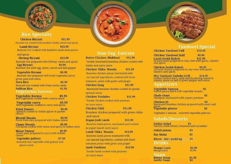 Tandoori Kabobs - Akron, OH menu_pic
