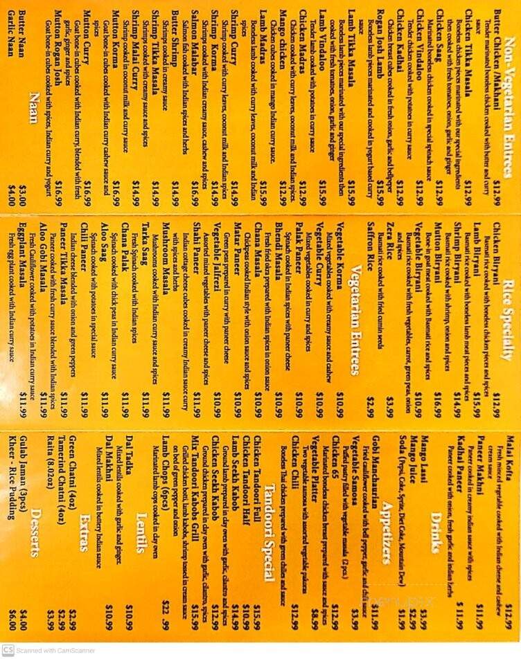 Tandoori Kabobs - Akron, OH menu_pic