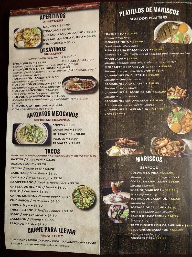 La Trinidad - McHenry, IL menu_pic