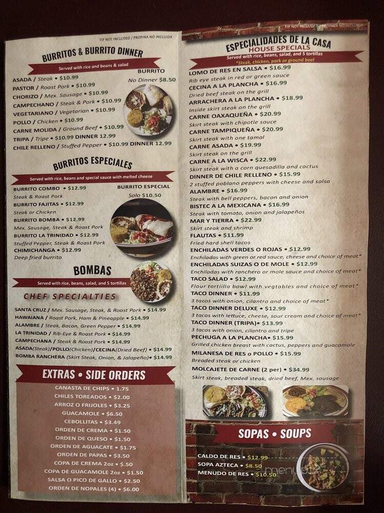La Trinidad - McHenry, IL menu_pic