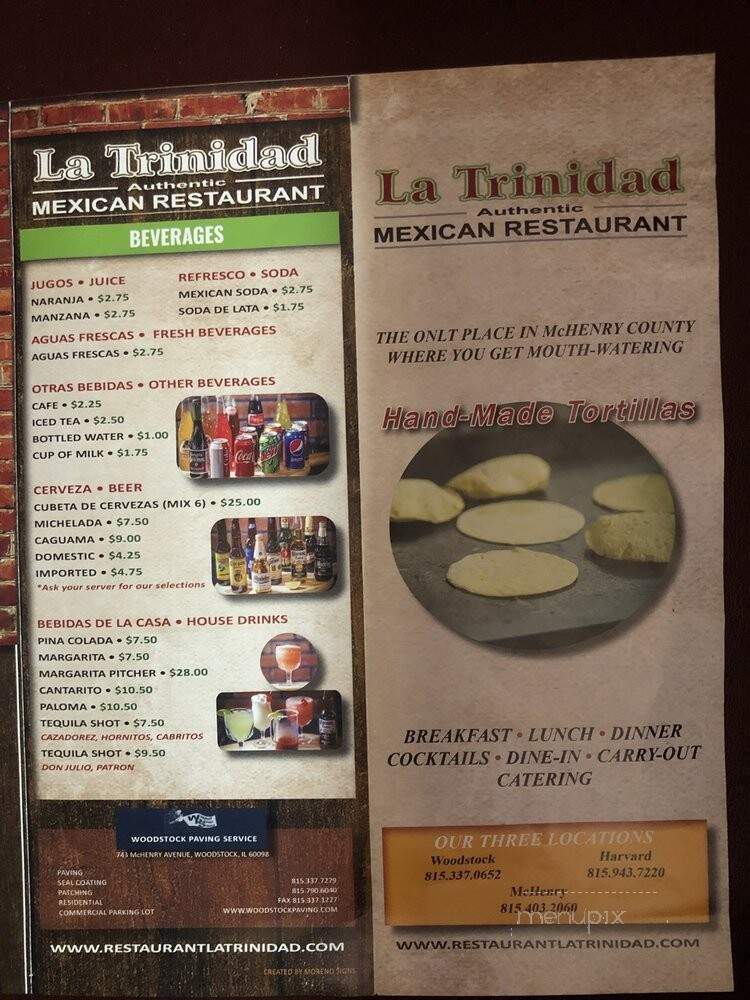 La Trinidad - McHenry, IL menu_pic