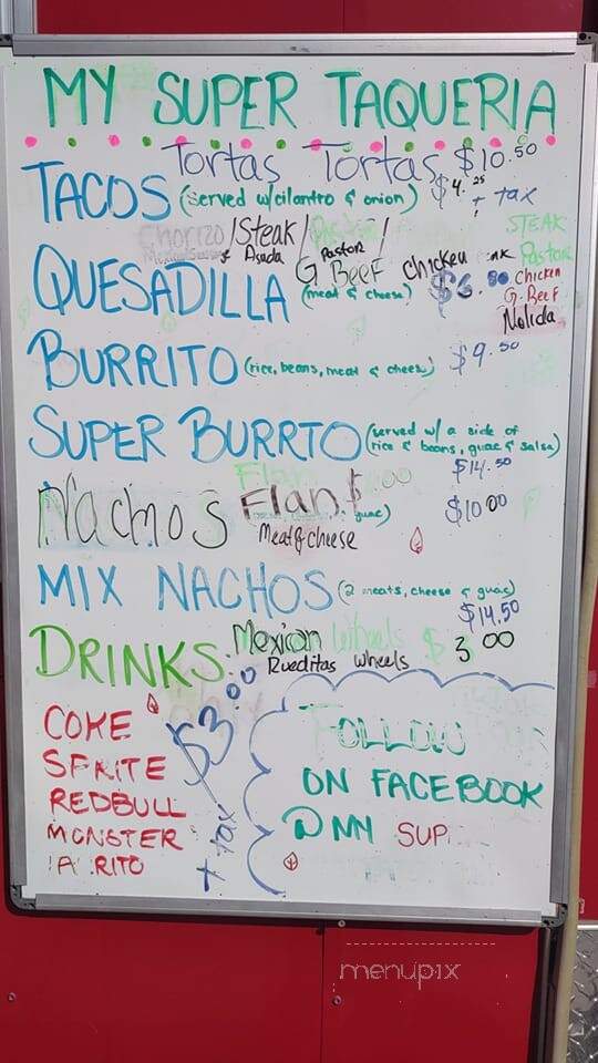 My Super Taqueria - Franklin, IN menu_pic